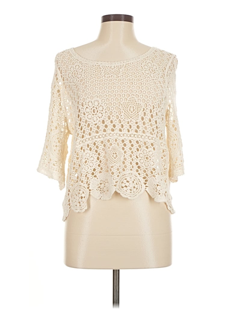 Pre-owned En Creme Pullover Sweater In White