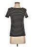 Chico's 100% Cotton Stripes Black Short Sleeve Turtleneck Size Sm (0) - photo 1