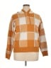 RACHEL Rachel Roy Checkered-gingham Tan Pullover Sweater Size XL - photo 1