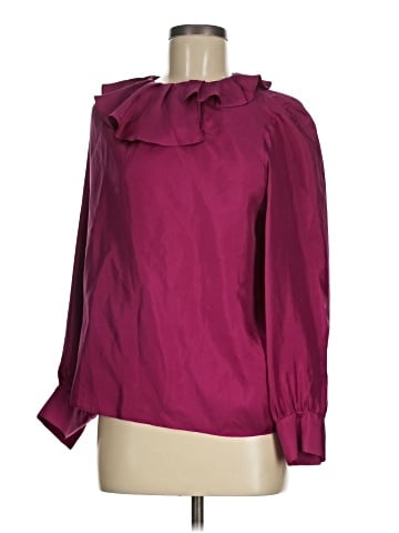 Sandro Long Sleeve Silk Top (view 1)