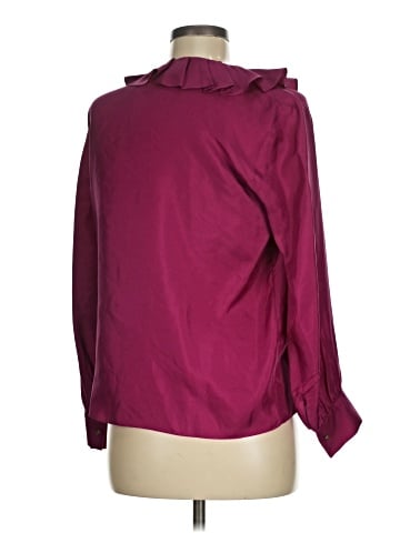 Sandro Long Sleeve Silk Top (view 2)