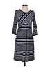 Papillon Stripes Gray Casual Dress Size L - photo 1