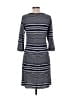 Papillon Stripes Gray Casual Dress Size L - photo 2