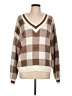 Shein 100% Acrylic Checkered-gingham Brown Pullover Sweater Size L - photo 1