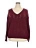 Shein Curve 100% Polyester Chevron-herringbone Burgundy Pullover Sweater Size 2XL - photo 1
