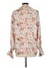 Unbranded Floral Ivory Long Sleeve Blouse Size L - photo 2