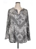 Rock & Republic 100% Polyester Silver Long Sleeve Blouse Size XL - photo 1