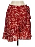 Shein 100% Polyester Floral Burgundy Casual Skirt Size 4 - photo 1