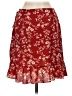 Shein 100% Polyester Floral Burgundy Casual Skirt Size 4 - photo 2