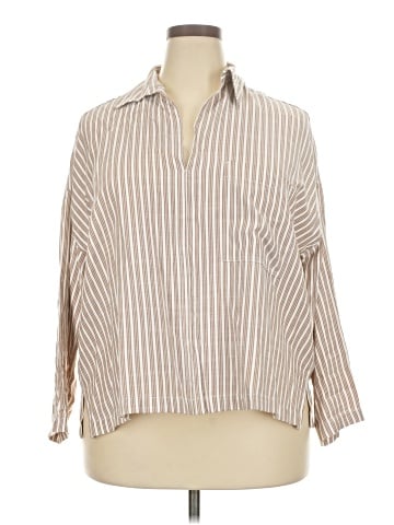 Max Studio 3/4 Sleeve Button-Down Shirt (view 1)