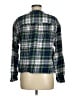 Gap 100% Cotton Plaid Green Long Sleeve Blouse Size M - photo 2