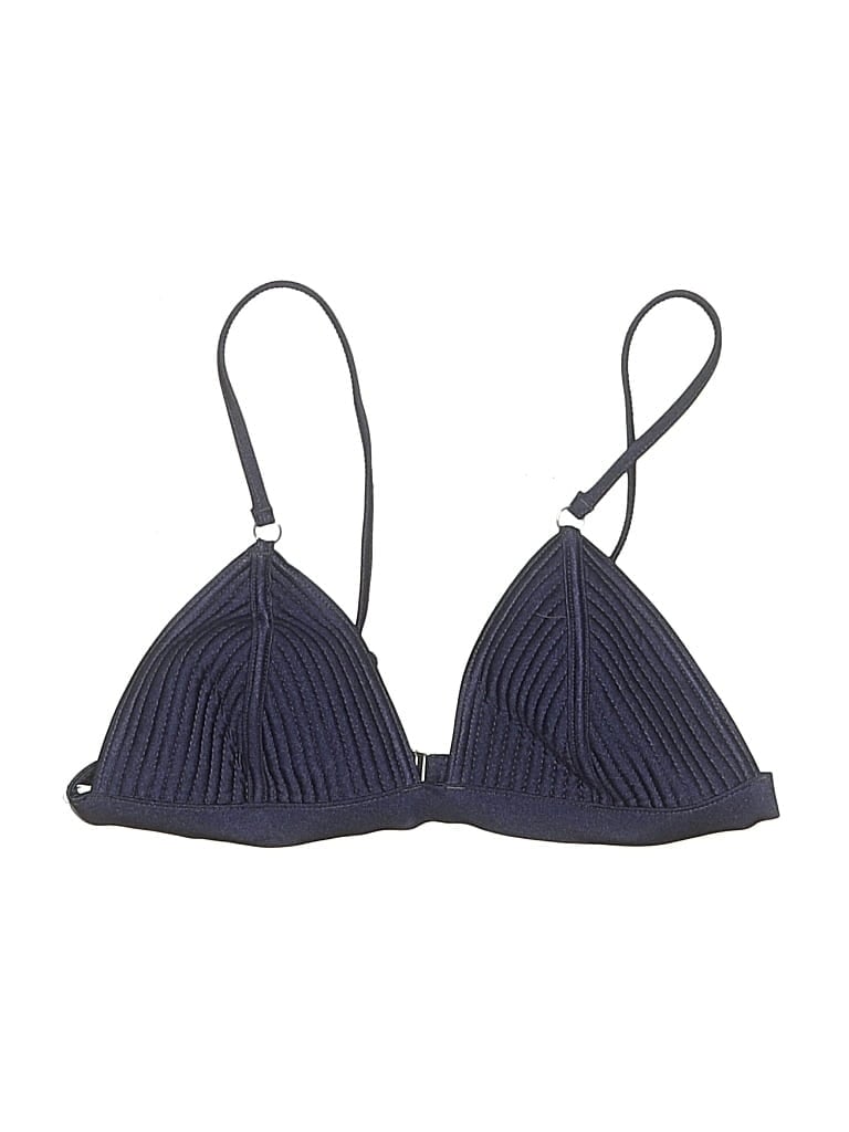 Pre-owned Zimmermann Swimsuit Top Blue Chevron/herringbone Pattern Swimwear