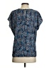 Halogen 100% Polyester Blue Short Sleeve Blouse Size S - photo 2