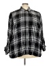 Lane Bryant Plaid Black 3/4 Sleeve Button-Down Shirt Size 26 - 28 Plus - photo 1