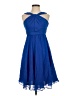 David's Bridal 100% Polyester Solid Blue Cocktail Dress Size 4 - photo 1
