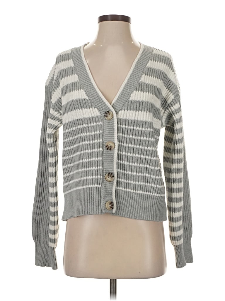 Pre-owned Halogen Cardigan Sweater In Gray
