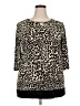 Cj Banks Animal Print Black 3/4 Sleeve Blouse Size 2X (estimated) - photo 1