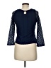 Self Esteem 100% Polyester Blue 3/4 Sleeve Top Size M - photo 2