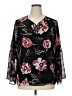 Calvin Klein 100% Polyester Black Long Sleeve Blouse Size 1X - photo 1