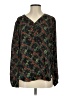Maurices 100% Polyester Floral Black Long Sleeve Blouse Size S - photo 1