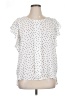 Elle 100% Polyester Polka Dots White Short Sleeve Blouse Size XL - photo 1