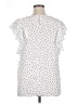 Elle 100% Polyester Polka Dots White Short Sleeve Blouse Size XL - photo 2