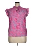 Unbranded 100% Polyester Animal Print Pink Short Sleeve Blouse Size XL - photo 1