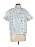 John Robshaw Print Blue Short Sleeve Blouse Size L - photo 1