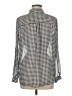 Elodie 100% Polyester Houndstooth Gray Long Sleeve Blouse Size M - photo 2
