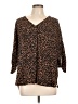 Mittoshop 100% Polyester Animal Print Brown 3/4 Sleeve Blouse Size L - photo 1