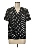 Ann Taylor 100% Polyester Polka Dots Black Short Sleeve Blouse Size M - photo 1