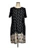 New Directions Print Black Casual Dress Size XL - photo 1