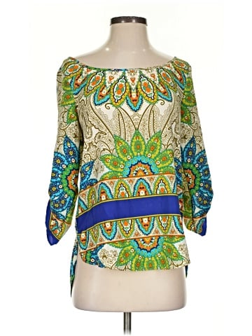Aqua 3/4 Sleeve Blouse (view 1)