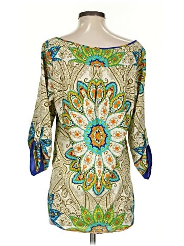 Aqua 3/4 Sleeve Blouse (view 2)