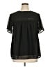 Unbranded 100% Polyester Black Short Sleeve Blouse Size XL (estimated) - photo 1