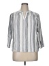 Splendid Stripes Gray 3/4 Sleeve Blouse Size XL - photo 1