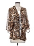 Unbranded 100% Polyester Animal Print Brown Kimono Size S - photo 1