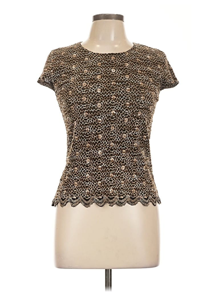 Pre-owned Nicola Short Sleeve T-shirt In Brown