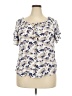 AB Studio 100% Rayon Ivory Short Sleeve Blouse Size XXL - photo 1