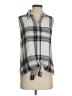 BeachLunchLounge 100% Rayon Gray Sleeveless Button-Down Shirt Size S - photo 1