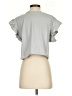 Zara 100% Baumwolle Gray Short Sleeve Top Size S - photo 2