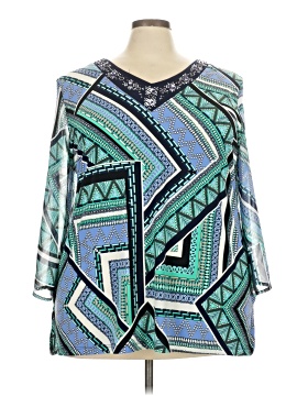 Jm Collection 3/4 Sleeve Blouse