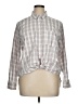Universal Thread Checkered-gingham Gray Long Sleeve Button-Down Shirt Size XL - photo 1