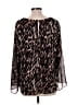 Jennifer Lopez 100% Polyester Animal Print Black 3/4 Sleeve Blouse Size L - photo 2