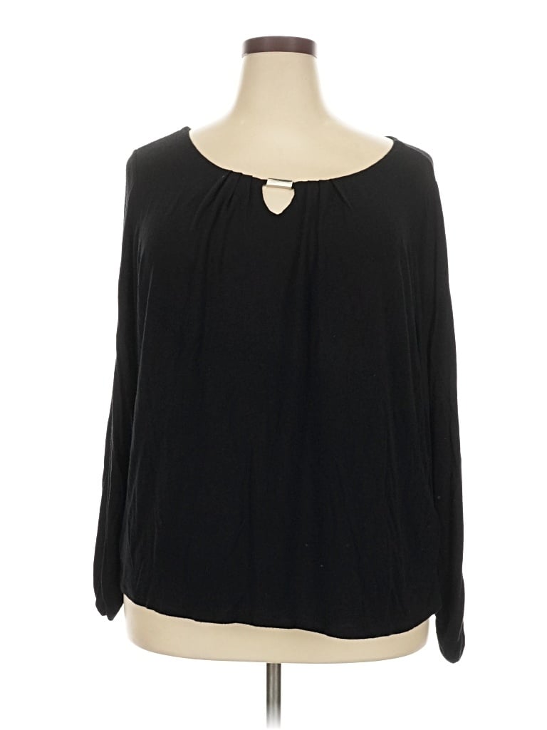 Pre-owned Avenue Long Sleeve Blouse In Black