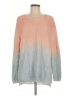 525 America 100% Cotton Color Block Pink Pullover Sweater Size L - photo 1
