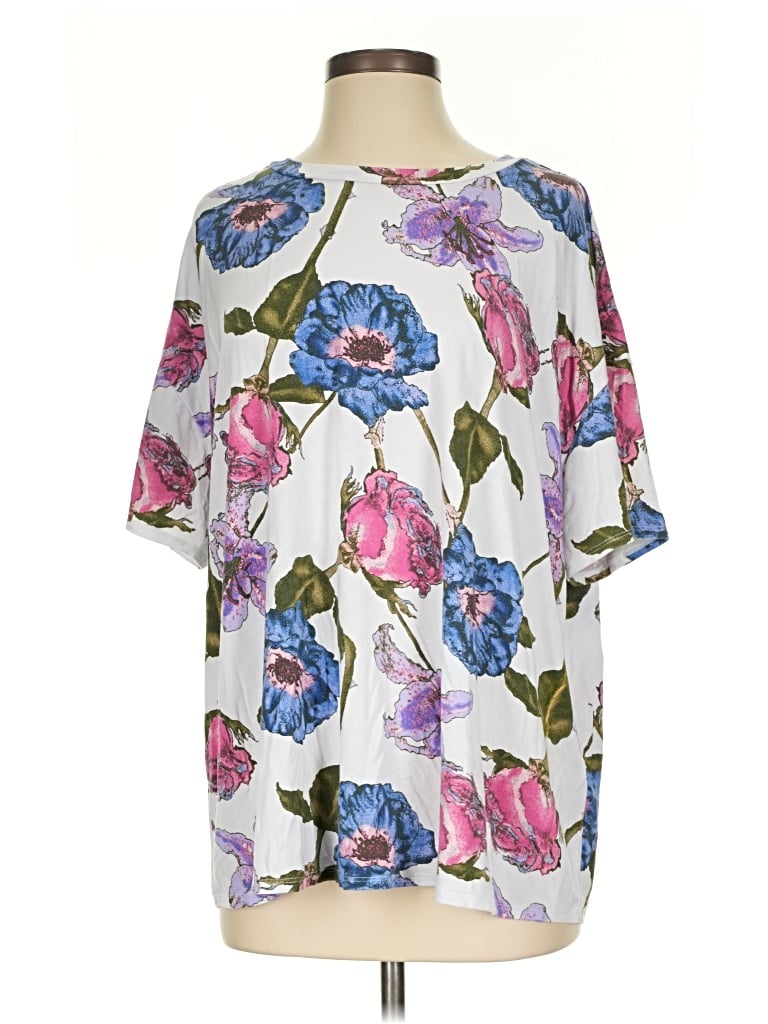 Pre-owned Nicole By Nicole Miller Short Sleeve Blouse In White