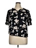 Jon & Anna 100% Polyester Floral Black Short Sleeve Blouse Size XL - photo 1