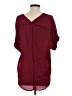 Alya 100% Polyester Burgundy Short Sleeve Blouse Size S - photo 2