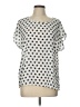 Charming Charlie 100% Polyester Stars Silver Short Sleeve Blouse Size L - photo 1